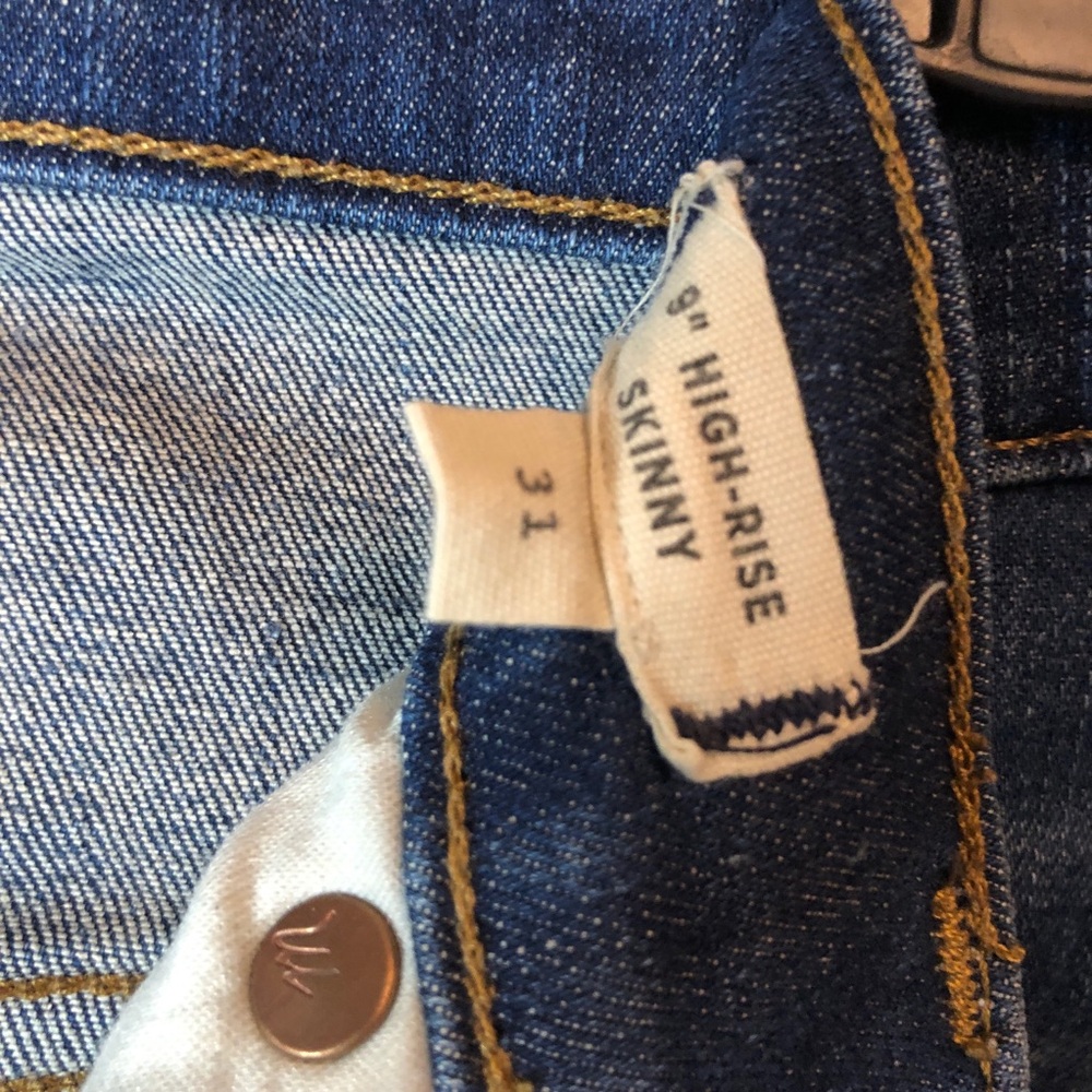 Madewell Skinny High Rise Blue Denim Jeans. Size 31 - Picture 5 of 10